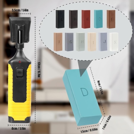 Kit Profesional de Reparare pentru Gresie, Faianță, Piatră Naturală, Parchet și Laminat cu Topitor de Ceară și 11 Nuanțe - Img 4