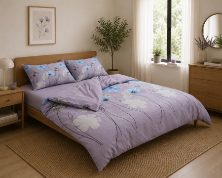 Lenjerie dubla,100%bumbac,4 piese, Carol - Img 2