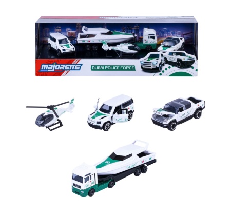 MAJORETTE SET 4 MASINUTE DE POLITIE DUBAI METALICE MERCEDES AMG 7.5CM - Img 3