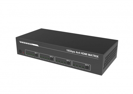 Matrix Switcher HDMI 2.0 4x4 cu Audio Extract, RS232/TCP IP, cu telecomanda - Img 2