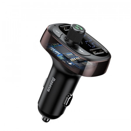 Modulator FM Baseus cu microSD USB Bluetooth , maro