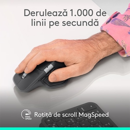 Mouse MX Master 4 - 8K DPI MagSpeed Scrolling Logi Bolt Receiver, Bluetooth Graphite 910-007617 - Img 8