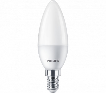 Pachet 6 becuri LED Philips B35, E14, 5W (40W), 470 lm, lumina alba calda (2700K)