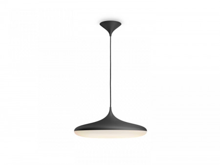 Pendul LED RGB inteligent Philips Hue Cher, Bluetooth, 24W (204W), 2900 lm, lumina ambianta alba (2200-6500K), 47.5cm, Negru, Intrerupator cu variator inclus, clasa energetica F