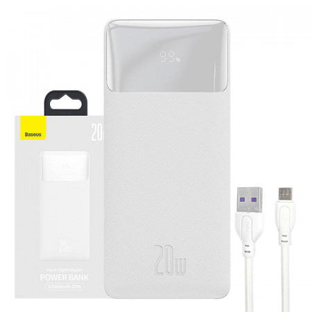 Powerbank Baseus Bipow 10000mAh, 20W (alb)