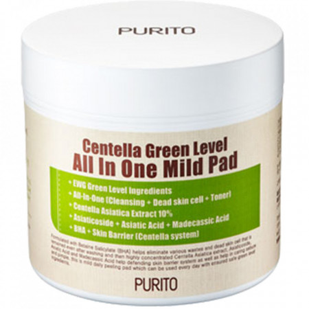 PURITO Centella Green Level All in One Mild Pad Toner de fata dischete 70 buc
