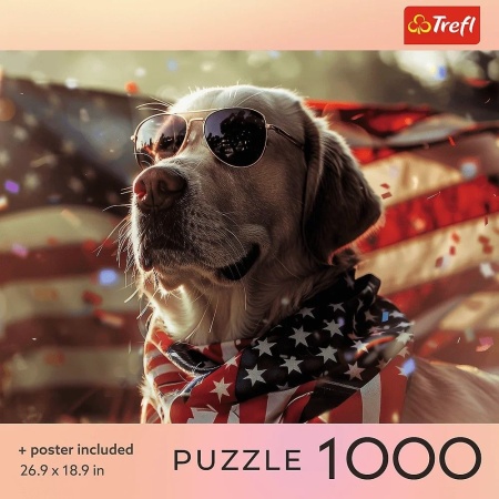 PUZZLE TREFL 1000 COLECTIA SUA CAINE AMERICAN POSTER INCLUS - Img 3
