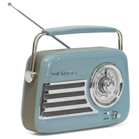 RADIO FM PORTABIL NOSTALGIA 30W CU FUNCTIE BLUETOOTH/AUX -ALBASTRU - Img 3