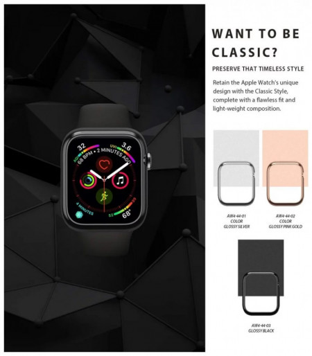 Rama ornamentala Ringke Bezel Styling pentru Apple Watch 44mm, Negru - Img 4