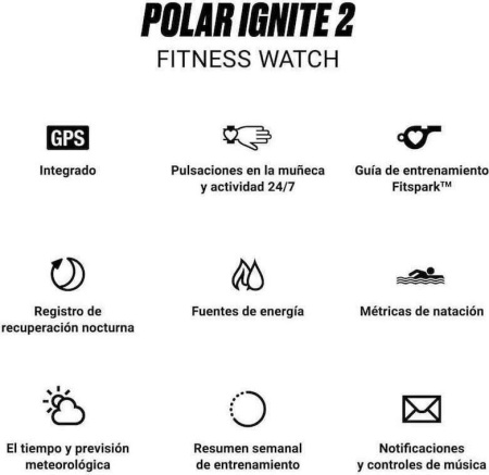 RESIGILAT - Smartwatch model Ignite 2, POLAR, Otel inoxidabil/Siliciu, 1.2'', 240x240 pixeli, Android/iOS, Bluetooth, GPS, Crem - Img 2