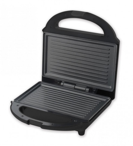 Sandwich maker Heinner SM-H700BK, 700 W, placi antiadezive fixe tip grill, Negru - Img 3