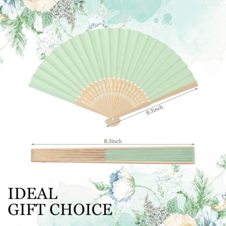 Set 12 evantaii pliabile din hârtie pastel, evantaie decorative pentru nuntă, petreceri și proiecte DIY, 6.5 inch - Img 6