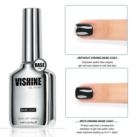 Set 3 în 1 Bază și Top Coat Vishine (3 x 16 ml): Base Coat, Top Coat Lucios No Wipe și Top Coat Mat (Matte &amp; Shiny Finish), Compatibilitate Universală, Rezistență 28+ Zile, Formulă Sigură Soak-Off - Img 7