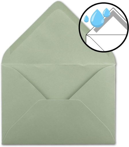 Set 50 Bucăți Plicuri DIN C5 Gustav Neuser FarbenFroh (Culoare Eucalyptus, 220 x 154 mm, 110 g/m²), Închidere Gumată, Fără Geam, pentru Invitații și Felicitări - Img 5