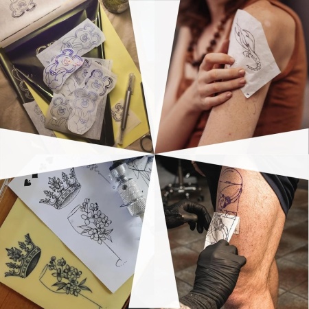 Set 50 Coli Hârtie de Transfer Tatuaje A4, Șablon Carbon 4 Straturi pentru Copiator Termic și Desen Manual, Hârtie Indigo Profesională pentru Tatuat, Body Painting și Proiecte DIY - Img 4