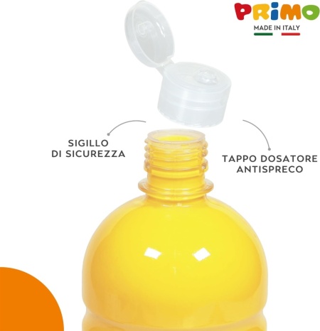 Set 6 culori tempera lavabilă pentru copii PRIMO, 1 litru cu dozator/pompă, vopsea lavabilă pentru hârtie, carton, pânză, sticlă, +3 ani - Img 8