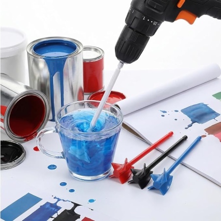Set 8 palete amestecare din silicon pentru bormașină, tijă hexagonală 1/4", mixer spiralat cu 4 lame pentru rășină epoxidică, vopsea, lacuri și glet - Img 7