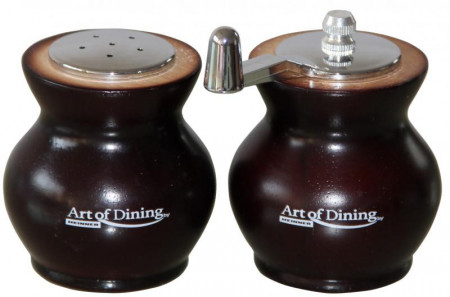 Set rasnita si solnita Heinner HR-JMZ09 lemn cu inox, 9 cm, culoare maro si razatoare dreptunghiulara Vanora