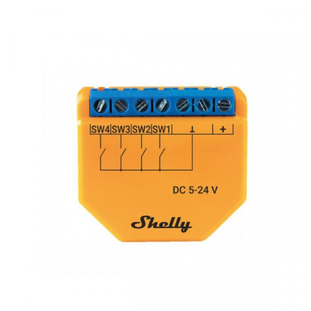 Shelly Plus i4 DC comutator fara fir de intrare/controler de scena