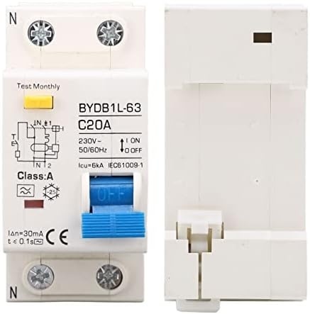 Siguranta automata diferentiala RCBO 20A Tip A, 30mA, 230V, BYDB1L-63, montaj pe sina DIN, protectie la suprasarcina si scurtcircuit, carcasa ignifuga PA66 - Img 4