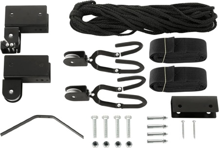 Sistem de Ridicare și Depozitare pe Tavan Rad Sportz Kayak Hoist, Suport Tip Scripete pentru Caiac, Canoe, Scări și Cutii Portbagaj, Capacitate 57 kg (125 lbs), Mecanism de Blocare Automată, pentru Garaj și Înălțimi până la 3.65 m - Img 2