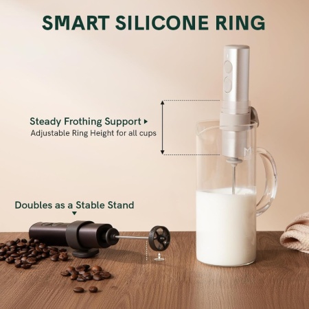 Spumumător de Lapte Portabil OutIn LattoGo, Electric, Reîncărcabil USB-C, Design cu Sită Inovatoare, Corp din Aluminiu, Ideal pentru Cafea și Latte Art - Img 5