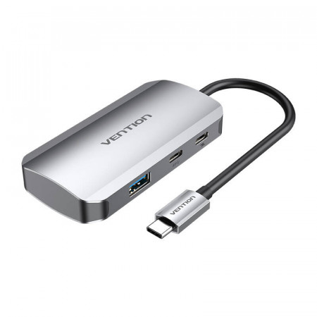 Statie de andocare USB-C la USB-C, 3x USB3.0, PD 0,15 m Vention TNDHB gri - Img 1