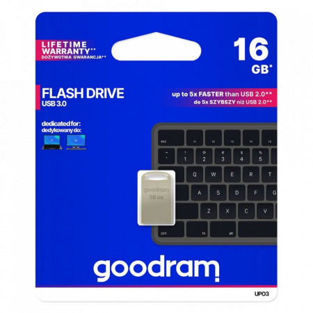 Stick USB Goodram pendrive 16 GB USB 3.2 Gen 1 60 MB/s (rd) - 20 MB/s (wr) silver (UPO3-0160S0R11)