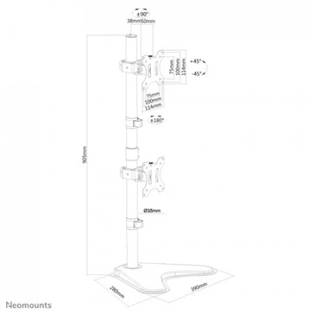 Suport monitor NeoMounts Screen TV Desk Clamp FullM x2 10&quot;-32&quot; - Img 2