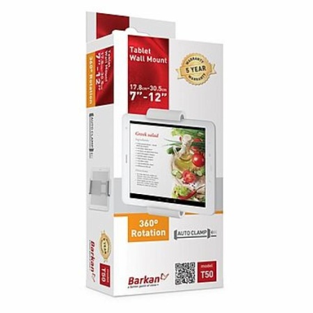 Suport Tableta/Mobil de birou, Barkan T50, Fix, 7-12&#039;&#039;, alb - Img 9