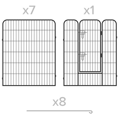 TARC MODULAR PENTRU CAINI 8 PANOURI 80X100 CM REBEL ANI - Img 8