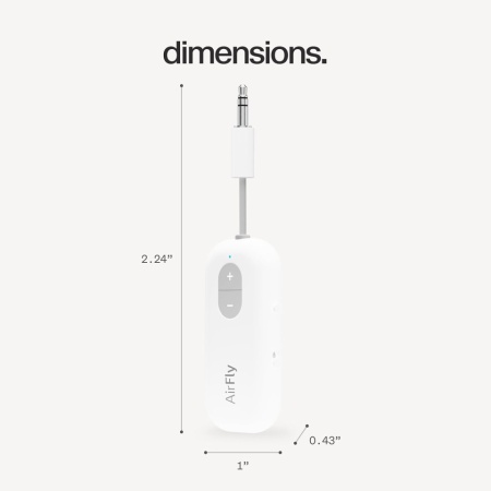 Transmițător Audio Bluetooth Twelve South AirFly SE, Jack 3,5 mm, Autonomie 20+ Ore, Alb - Img 4