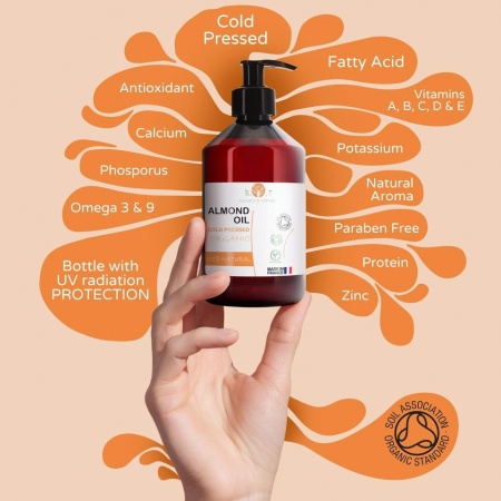 Ulei de migdale dulci organic 5L, 100% pur, presat la rece, pentru masaj profesional, îngrijire corp, ten, păr și vergeturi - Img 5