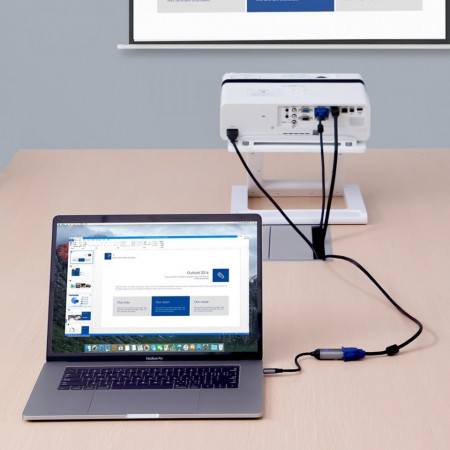 Adaptor / hub Baseus Enjoy USB Tip C la VGA + PD HUB Convertor pentru MacBook / PC gri (CAHUB-O0G) - Img 4