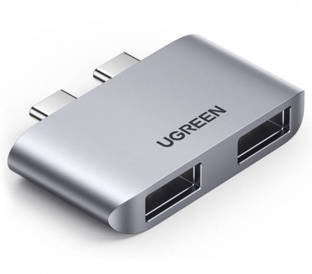 Adaptor UGREEN CM413, 2x USB-C la 2x USB 3.0 (gri)