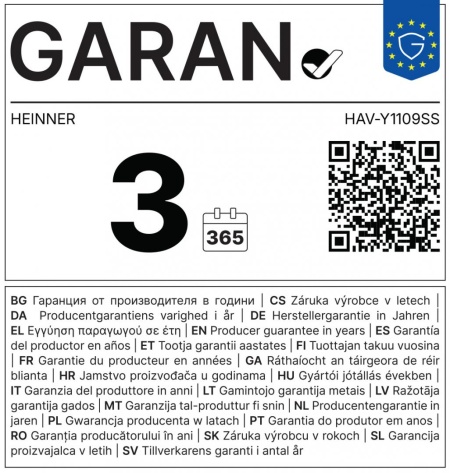 APARAT DE VIDAT HEINNER HAV-Y1109SS - Img 11