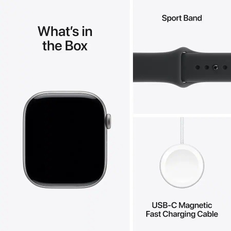 Apple Watch Series 11 GPS+Cellular 46mm Aluminum Case with Black Sport Band - M/L - Space Gray - Img 3