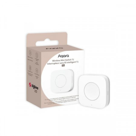 Aqara Wireless Mini Switch T1, un buton pentru telecomanda fara fir Zigbee 3.0 (WB-R02D)