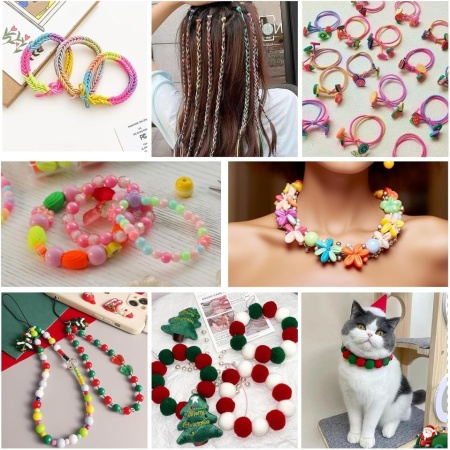 Ață Elastică pentru Brățări, 1 mm × 100 m, Design Curcubeu / Multicolor, Material TPE și Nailon, Ideală pentru Bijuterii DIY și Crafting - Img 4