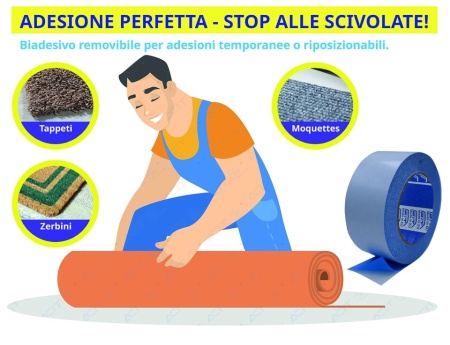 Bandă Dublu Adezivă Detașabilă Profesională ACIT 50 mm x 50 m (164 ft), Armată cu Plasă Textilă, Aderență Diferențiată, Compatibilă cu Încălzirea în Pardoseală, Producție Italia - Img 7