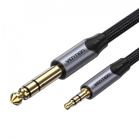 Cablu audio 3,5 mm TRS tata la 6,35 mm tata 1 m Vention BAUHF gri - Img 4
