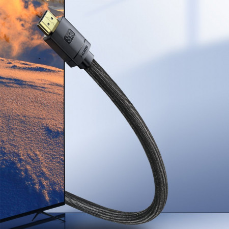Cablu Baseus HDMI 2.1 cable 8K 60 Hz 48 Gbps / 4K 120 Hz / 2K 144 Hz 3D eARC QMS Dynamic HDR VRR ALLM 3 m black (CAKGQ-L01) - Img 5