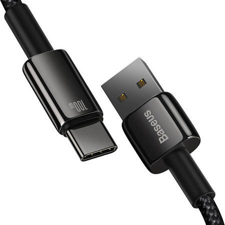 Cablu Baseus Tungsten Gold USB la USB-C, 100 W, 2 m (negru) - Img 6