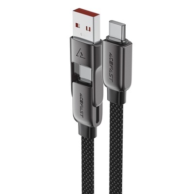 Cablu Date si Incarcare USB-C - USB-A / USB-C Acefast C13-05, 60W, 0.2m, Negru - Img 4
