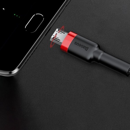 Cablu de date , Baseus Cafule USB / micro USB 2A 3M black-red (CAMKLF-H91) - Img 2