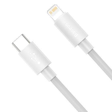 Cablu de date Baseus Simple Wisdom USB-C la Lightning PD 20W (2 buc / set) 1,5 m alb - Img 2