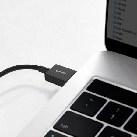 Cablu de date pentru incarcare rapida Baseus Superior USB - USB Typ C 66 W (11 V / 6 A) Huawei SuperCharge SCP 1 m negru (CATYS-01) - Img 2