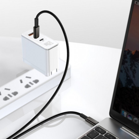 Cablu de incarcare si date Baseus USB Type C - USB Type C Power Delivery Quick Charge 100 W 5 A 1 m black (CATWJ-01) - Img 2