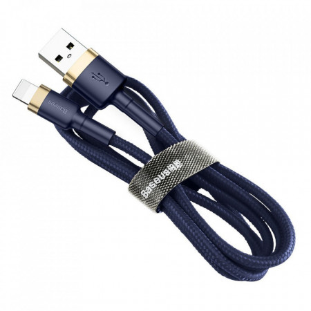 Cablu Lightning pentru iPhone, QC3.0 , 1.5A , 2M, BASEUS Cafule Durable Nylon,albastru