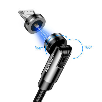 Cablu magnetic Joyroom USB - cablu de încărcare micro USB 2.4A 1.2m negru (S-1224X2 M negru)